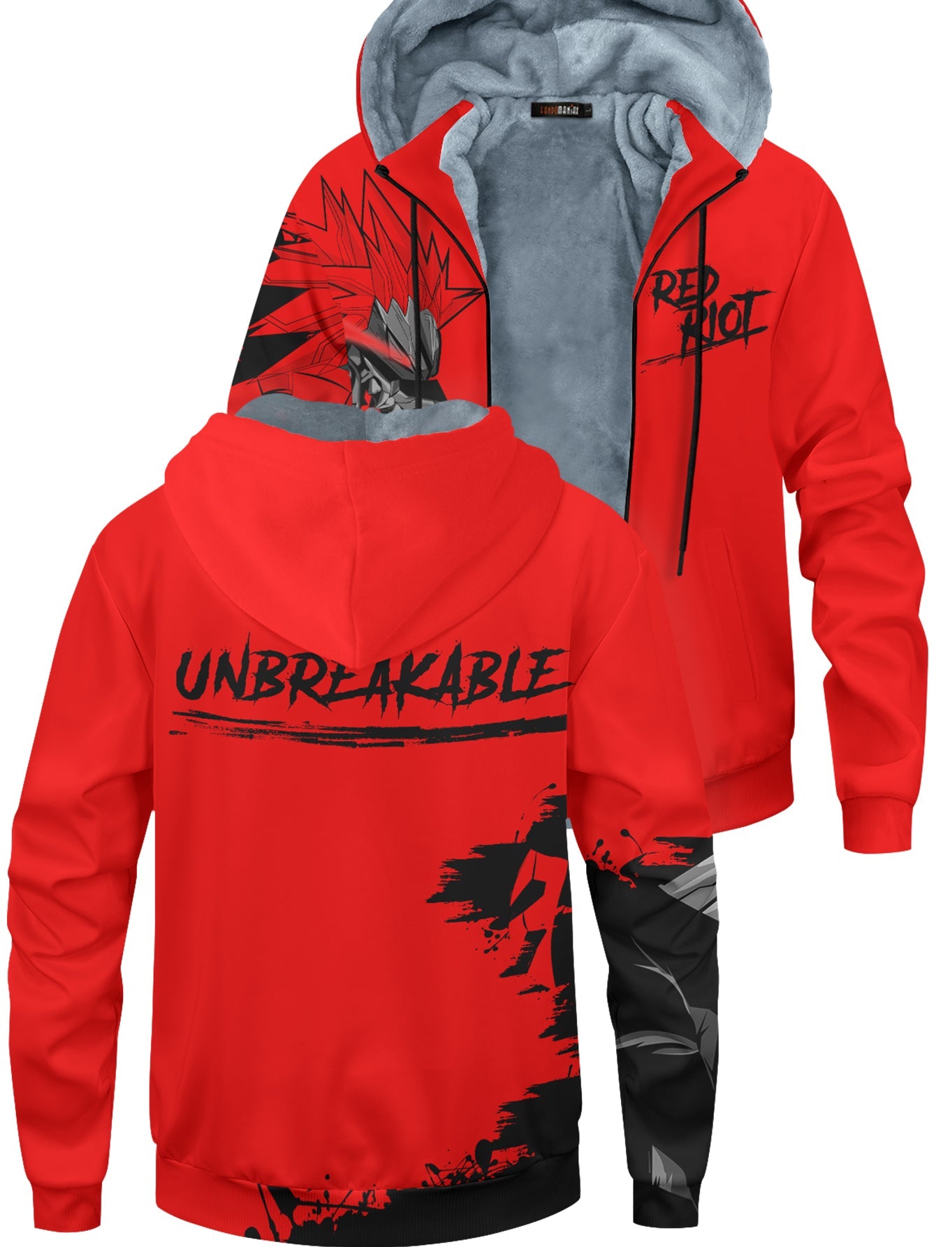 Fandomaniax - MHA Hero Kirishima Velvet Hoodie