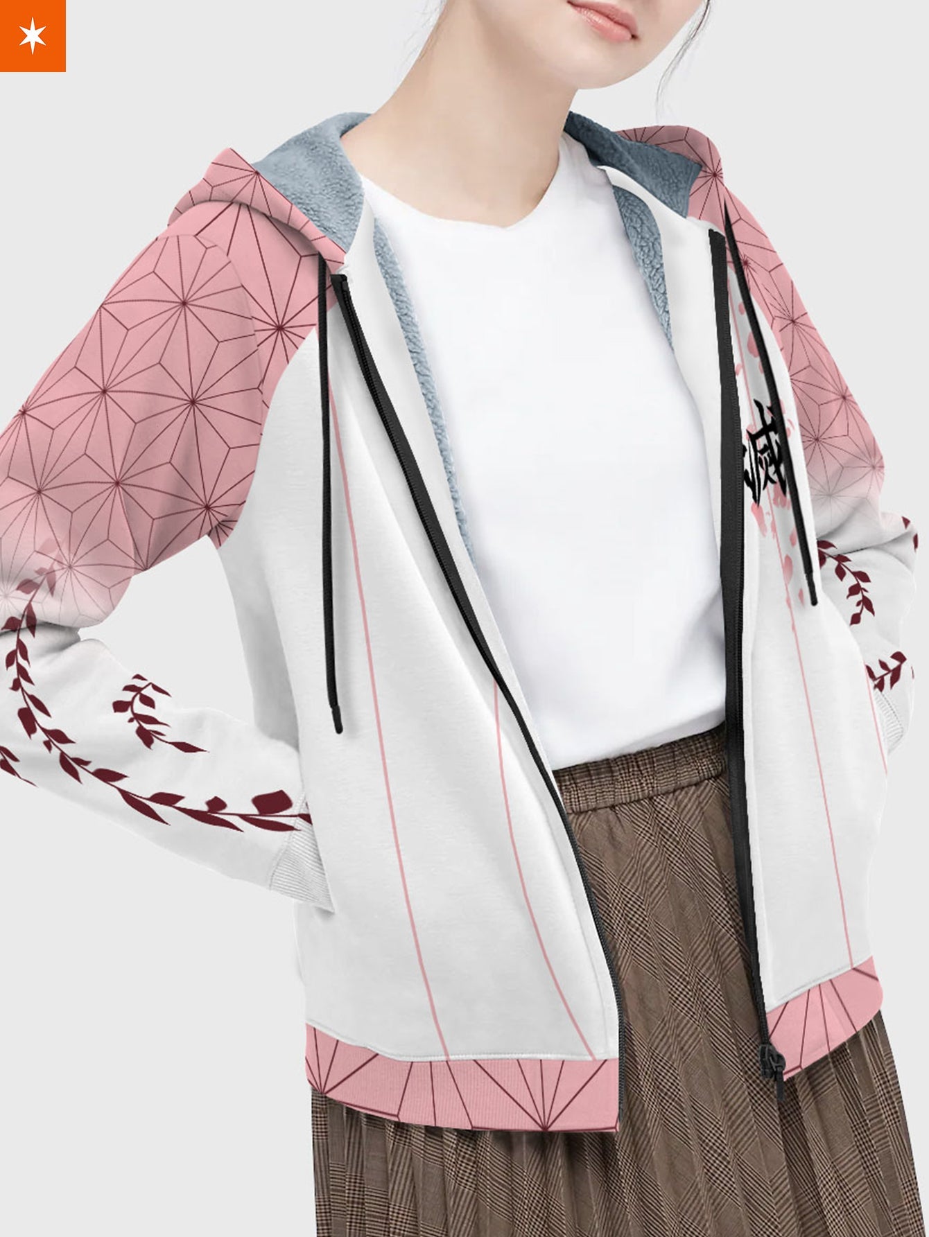 Fandomaniax - Nezuko Jersey Velvet Hoodie