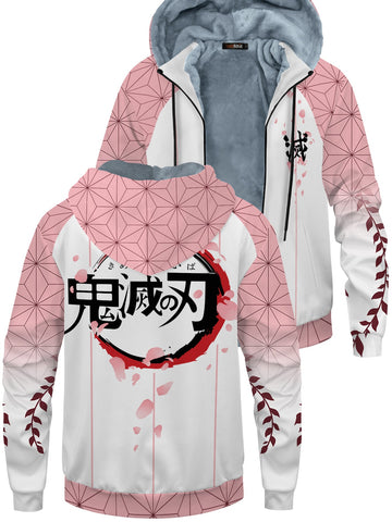 Fandomaniax - Nezuko Jersey Velvet Hoodie