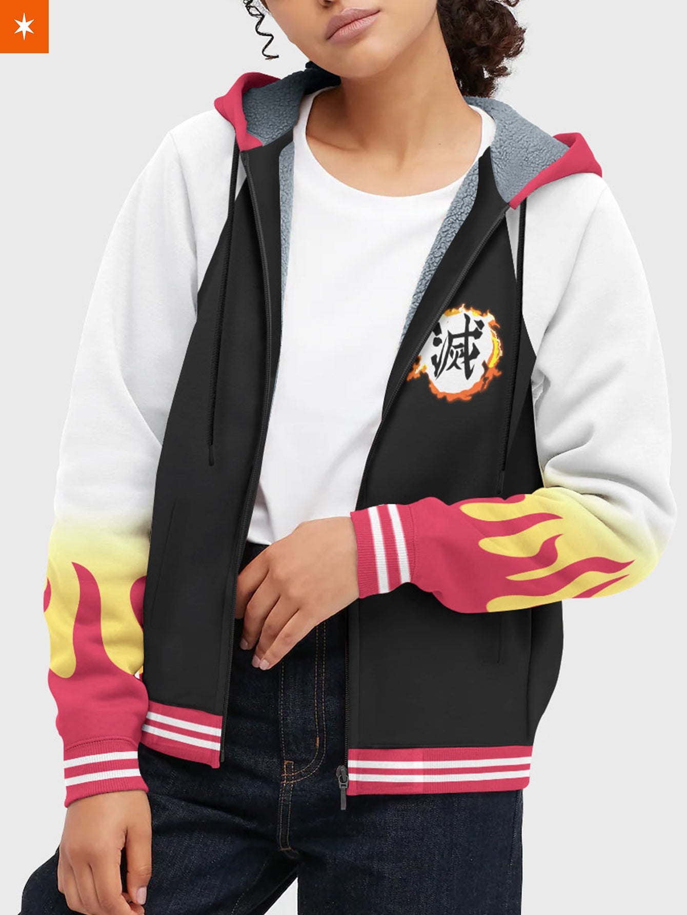 Fandomaniax - Rengoku Jersey Velvet Hoodie