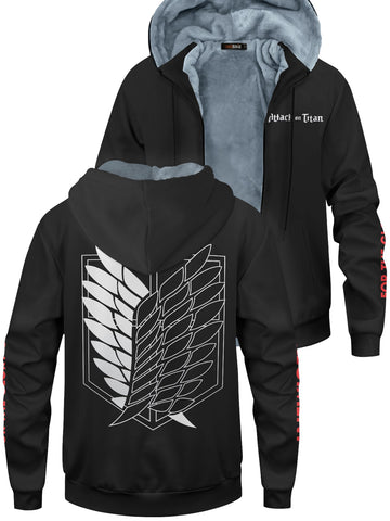 Fandomaniax - Shingeki No Kyojin Velvet Hoodie