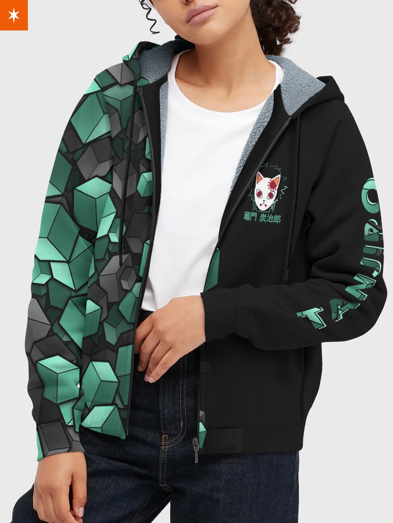 Fandomaniax - Tanjiro Cube Velvet Hoodie