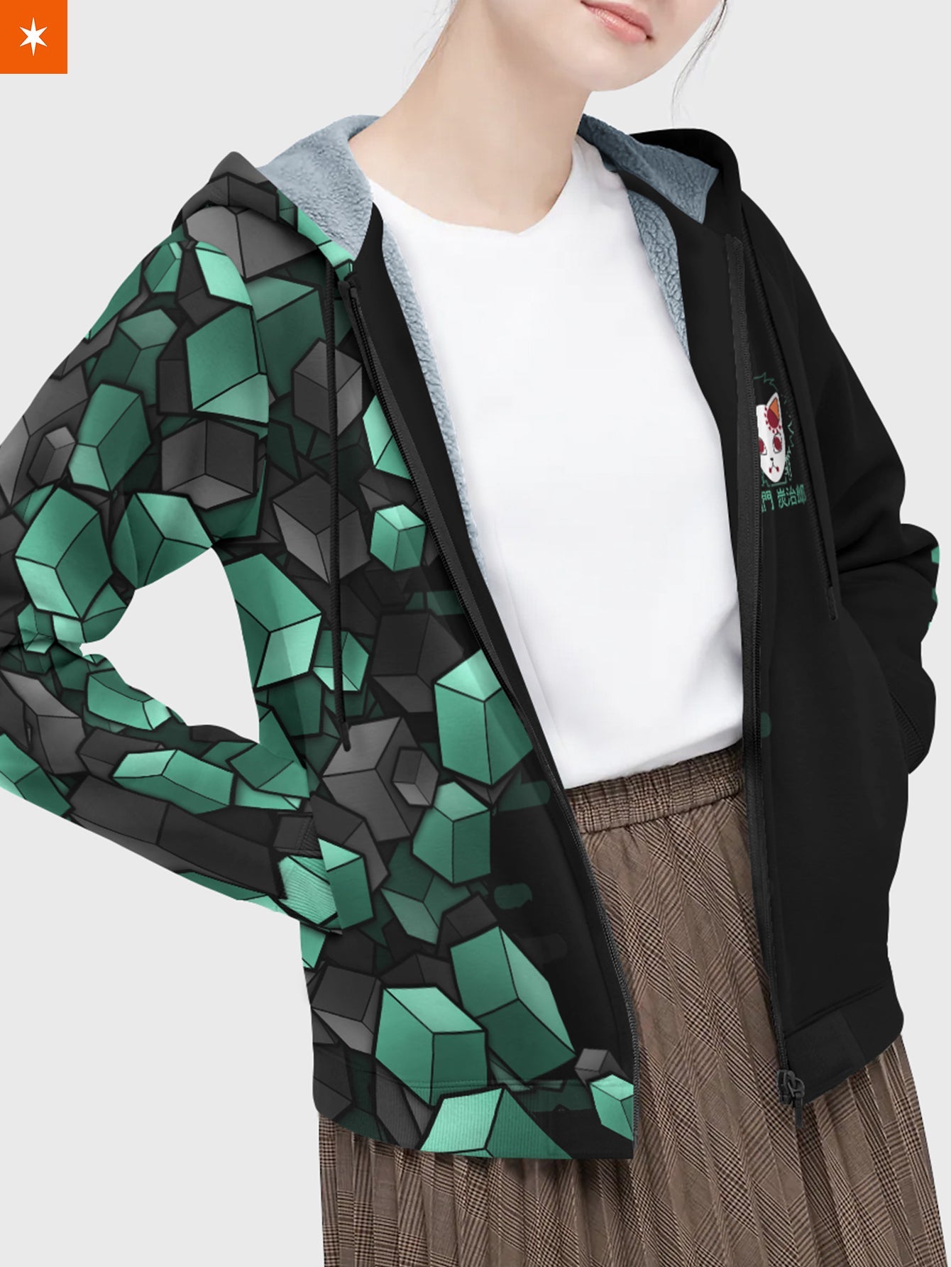 Fandomaniax - Tanjiro Cube Velvet Hoodie