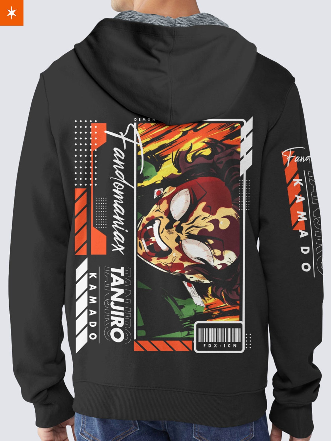 Fandomaniax - Tanjiro Icon Velvet Hoodie