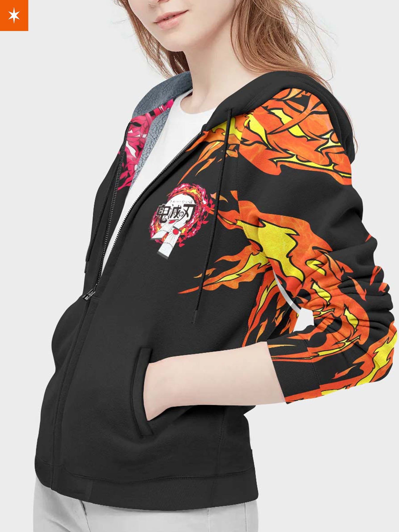 Fandomaniax - Yin Yang Tanjiro Nezuko Velvet Hoodie