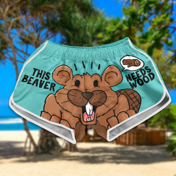 This Beaver Needs Wood Women Beach Shorts