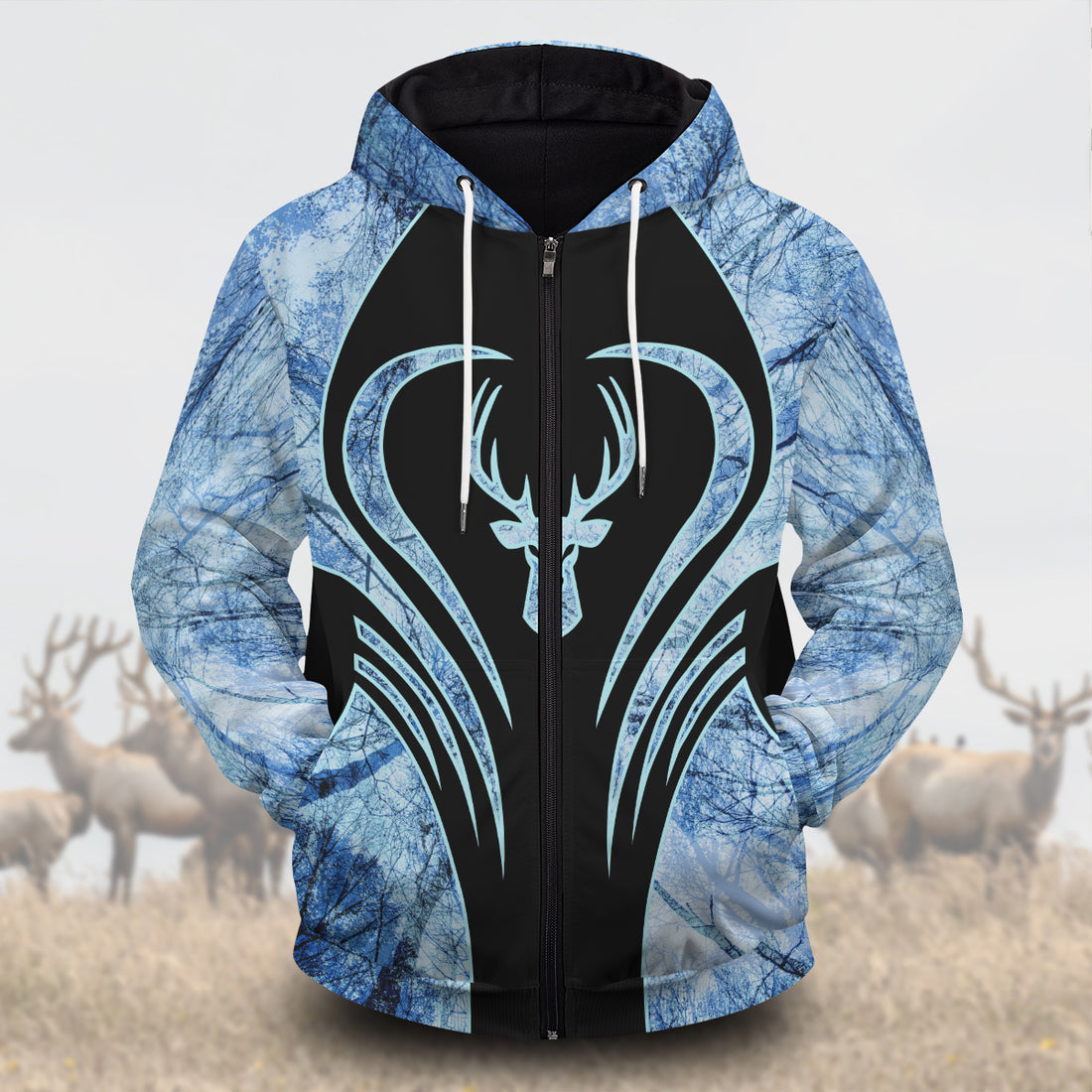 Deer Hunting Unisex Zipped Hoodie