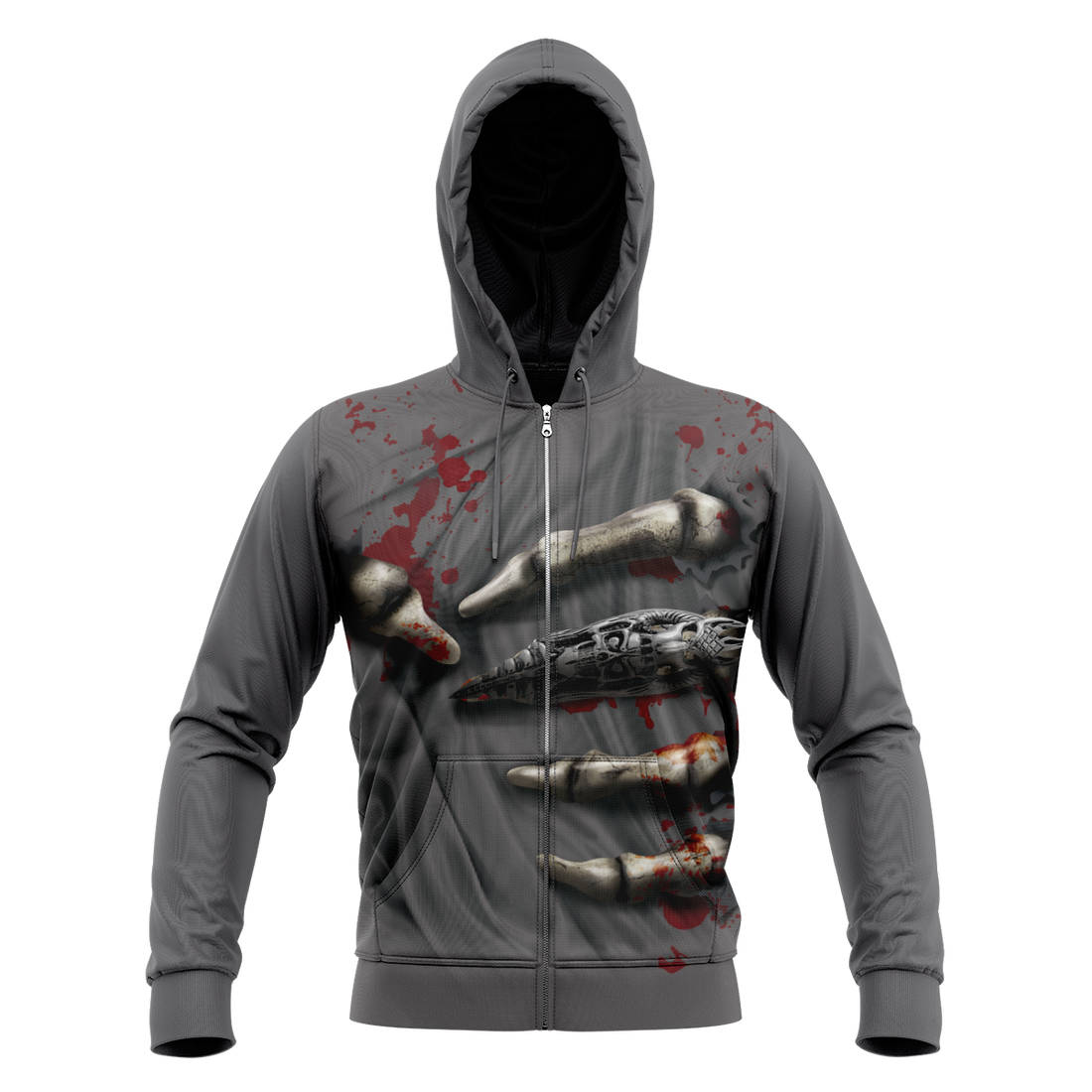 Skeleton Grip Unisex Zipped Hoodie