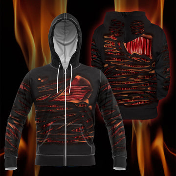 Burnt Hot Unisex Zipped Hoodie