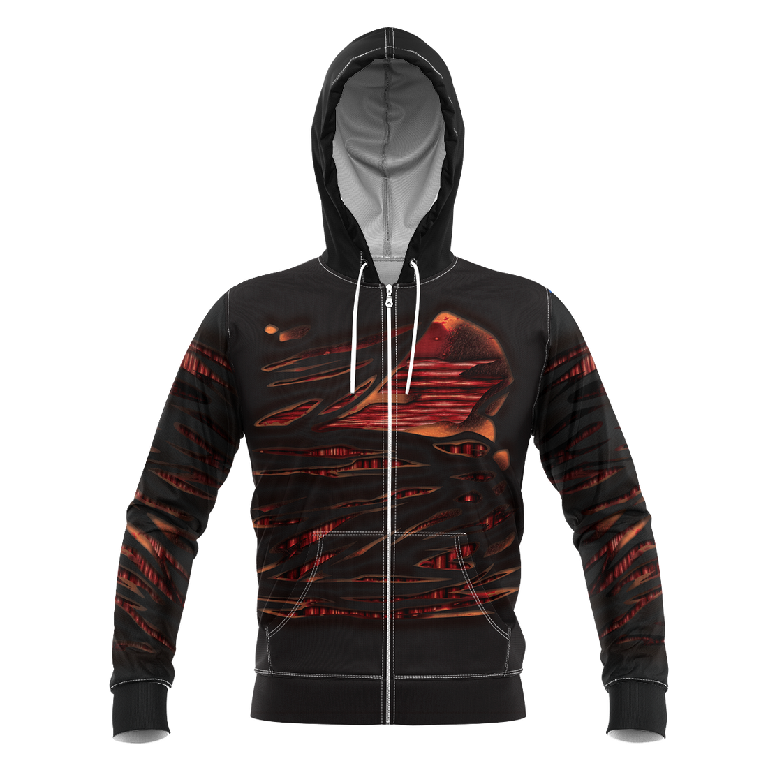 Burnt Hot Unisex Zipped Hoodie