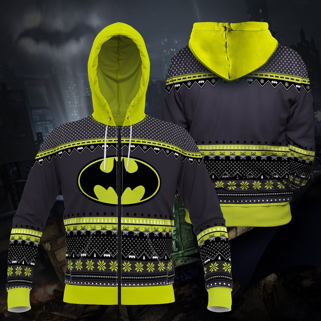 Fandomaniax - A Dark Knight Christmas Unisex Zipped Hoodie