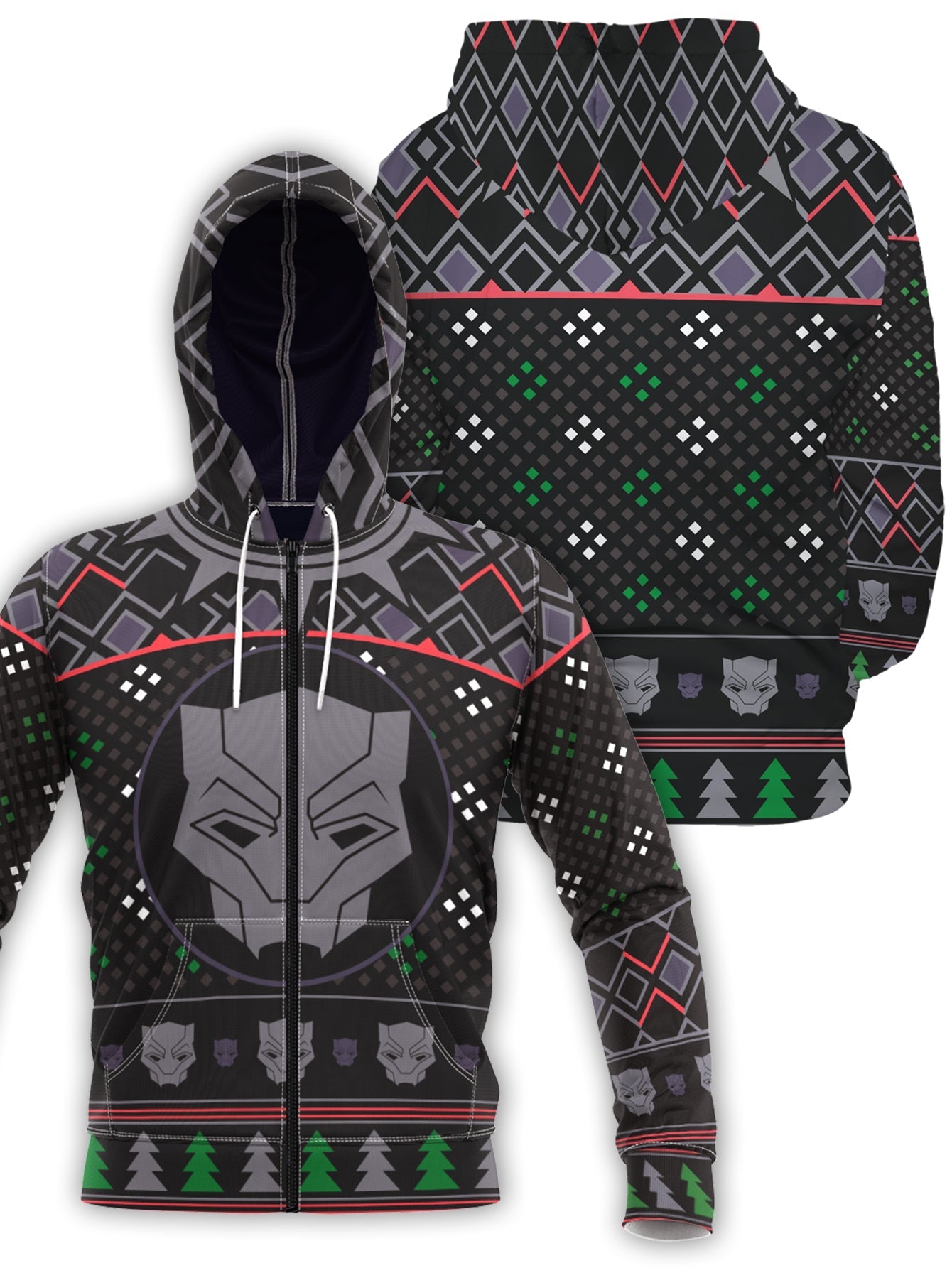 Fandomaniax - A Wakandan Christmas Unisex Zipped Hoodie