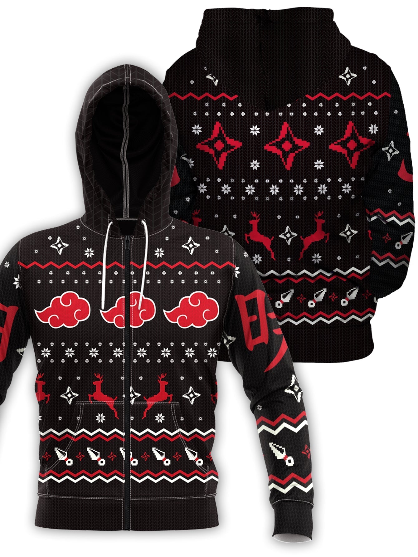 Fandomaniax - Akatsuki Christmas Unisex Zipped Hoodie