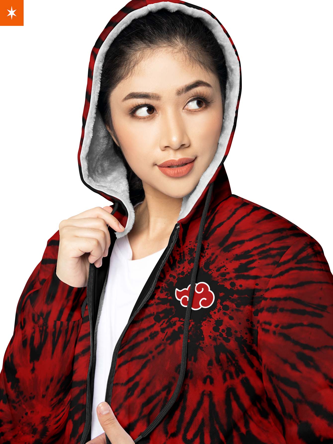 Fandomaniax - Akatsuki Tie Dye Velvet Hoodie