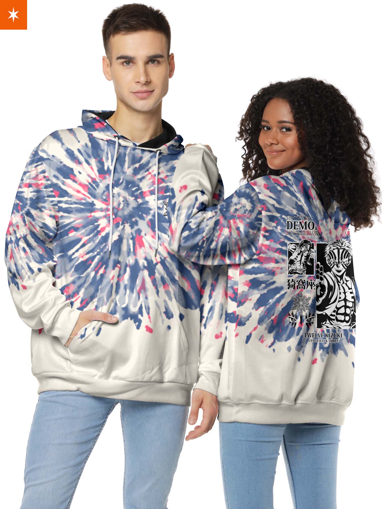 Fandomaniax - Akaza Tie Dye Unisex Pullover Hoodie