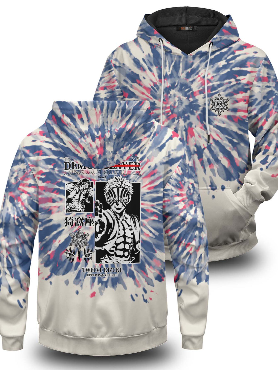 Fandomaniax - Akaza Tie Dye Unisex Pullover Hoodie