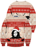 Fandomaniax - All I Want For Christmas is Snow Unisex Wool Sweater