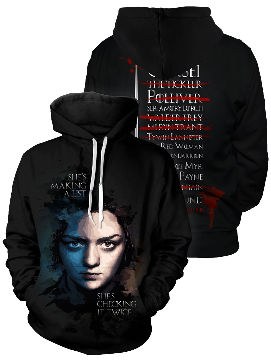 Fandomaniax - Arya's Kill List Unisex Pullover Hoodie