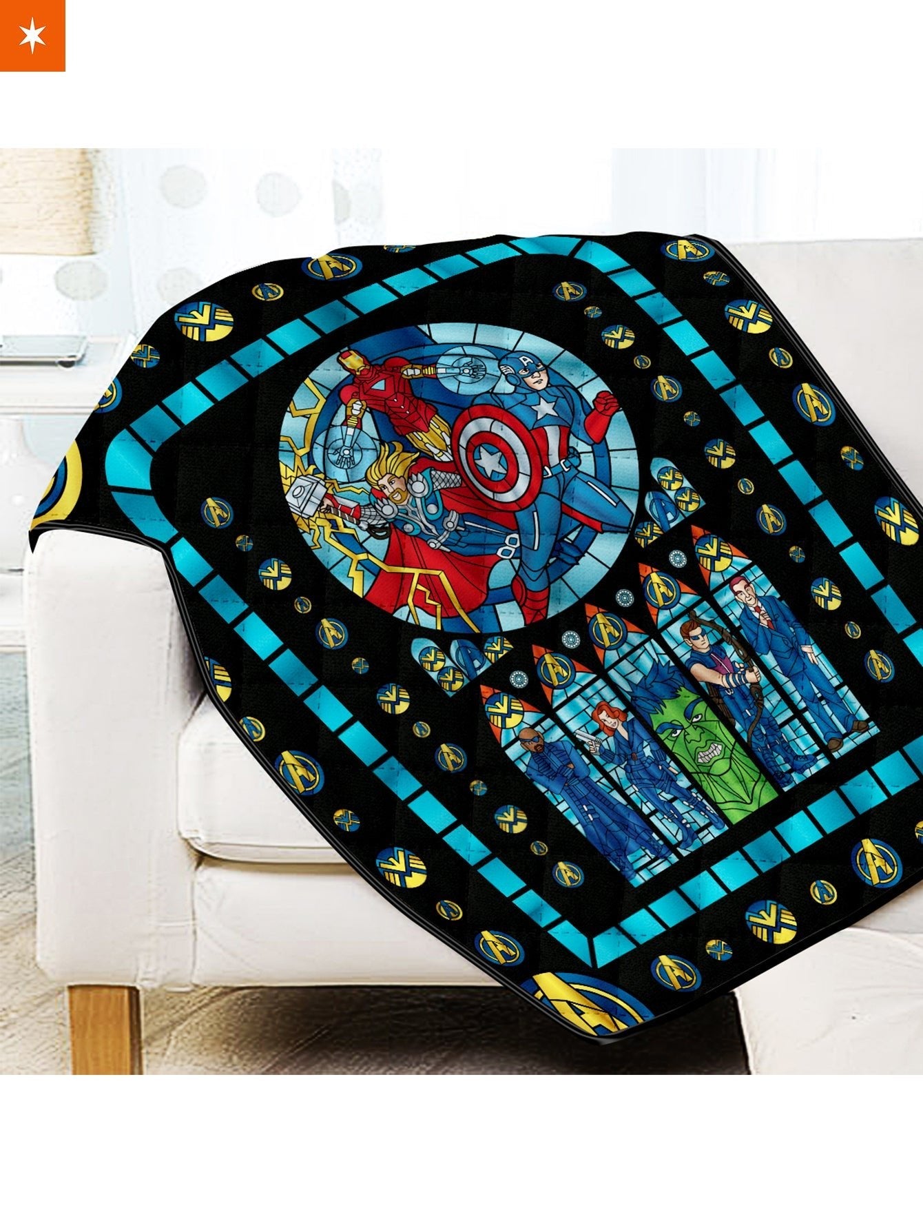 Fandomaniax - Avengers Stained Glass Quilt Blanket