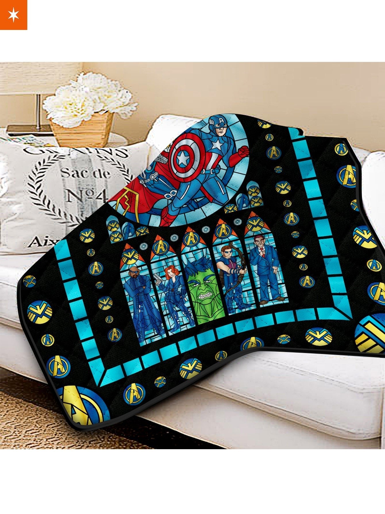 Fandomaniax - Avengers Stained Glass Quilt Blanket