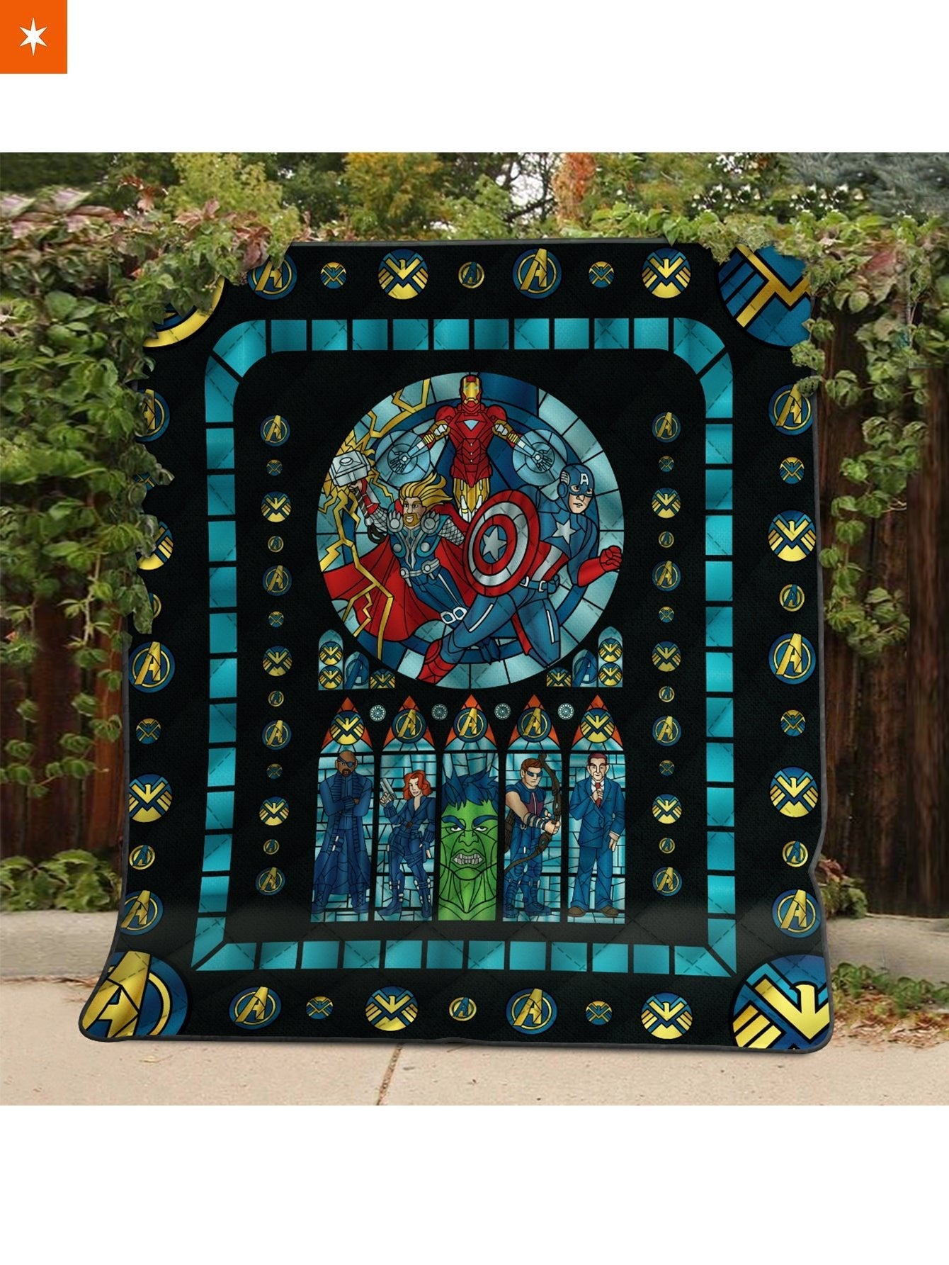 Fandomaniax - Avengers Stained Glass Quilt Blanket