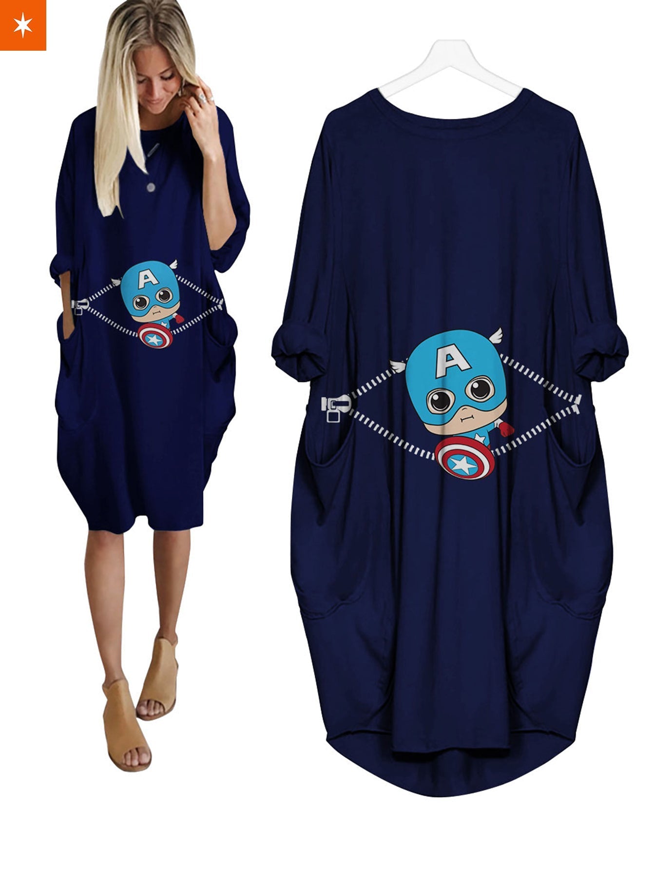 Fandomaniax - Baby Captain America Peeking Dress