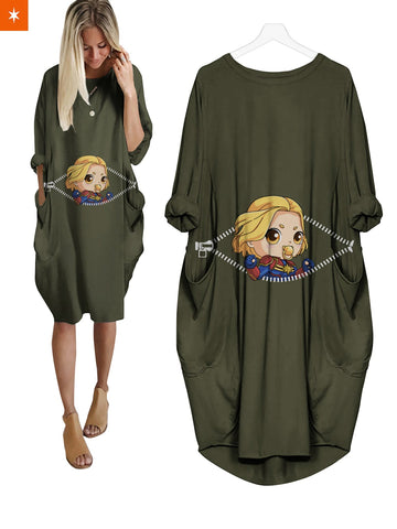 Fandomaniax - Baby Captain Marvel Peeking Dress