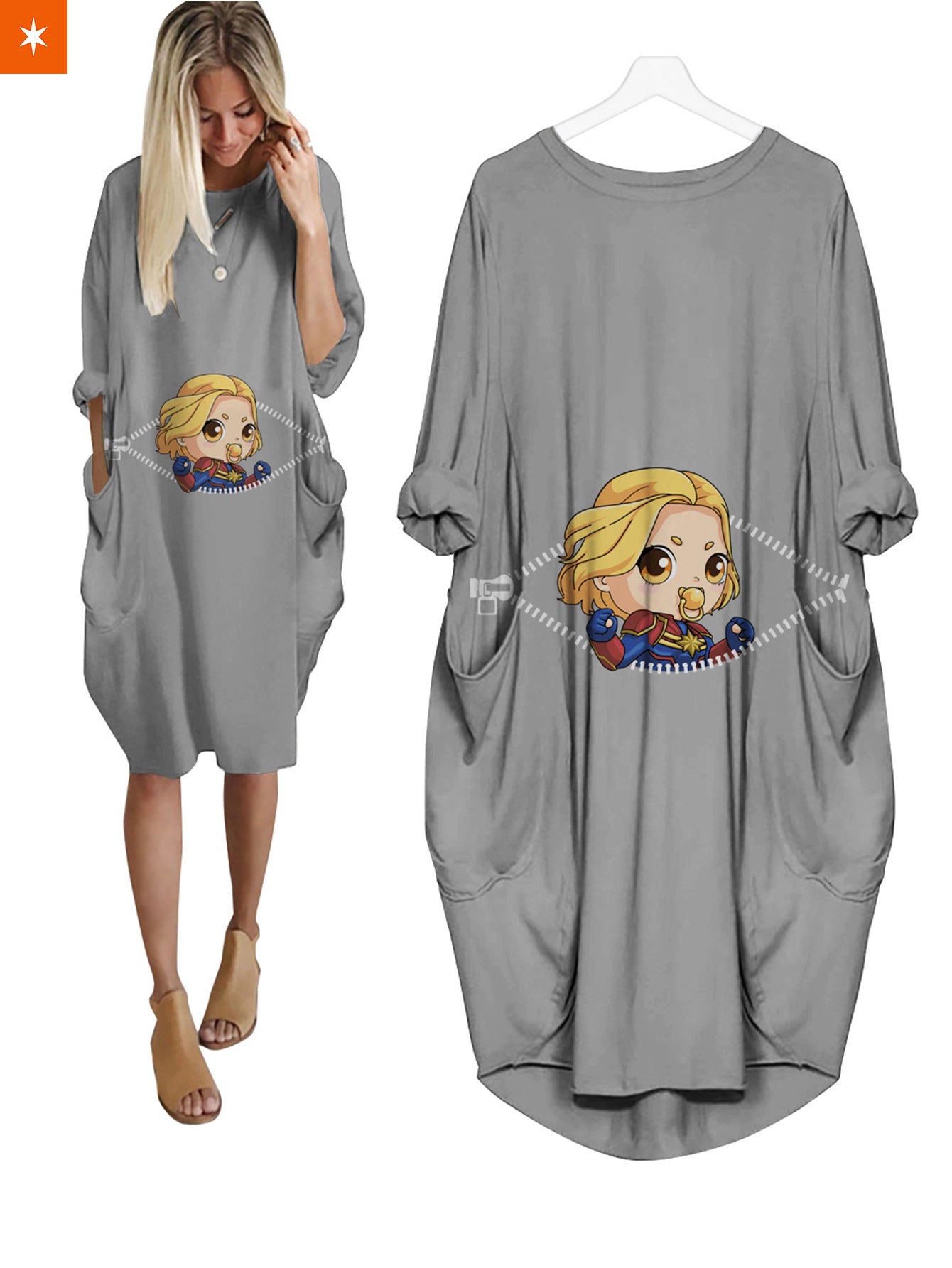 Fandomaniax - Baby Captain Marvel Peeking Dress