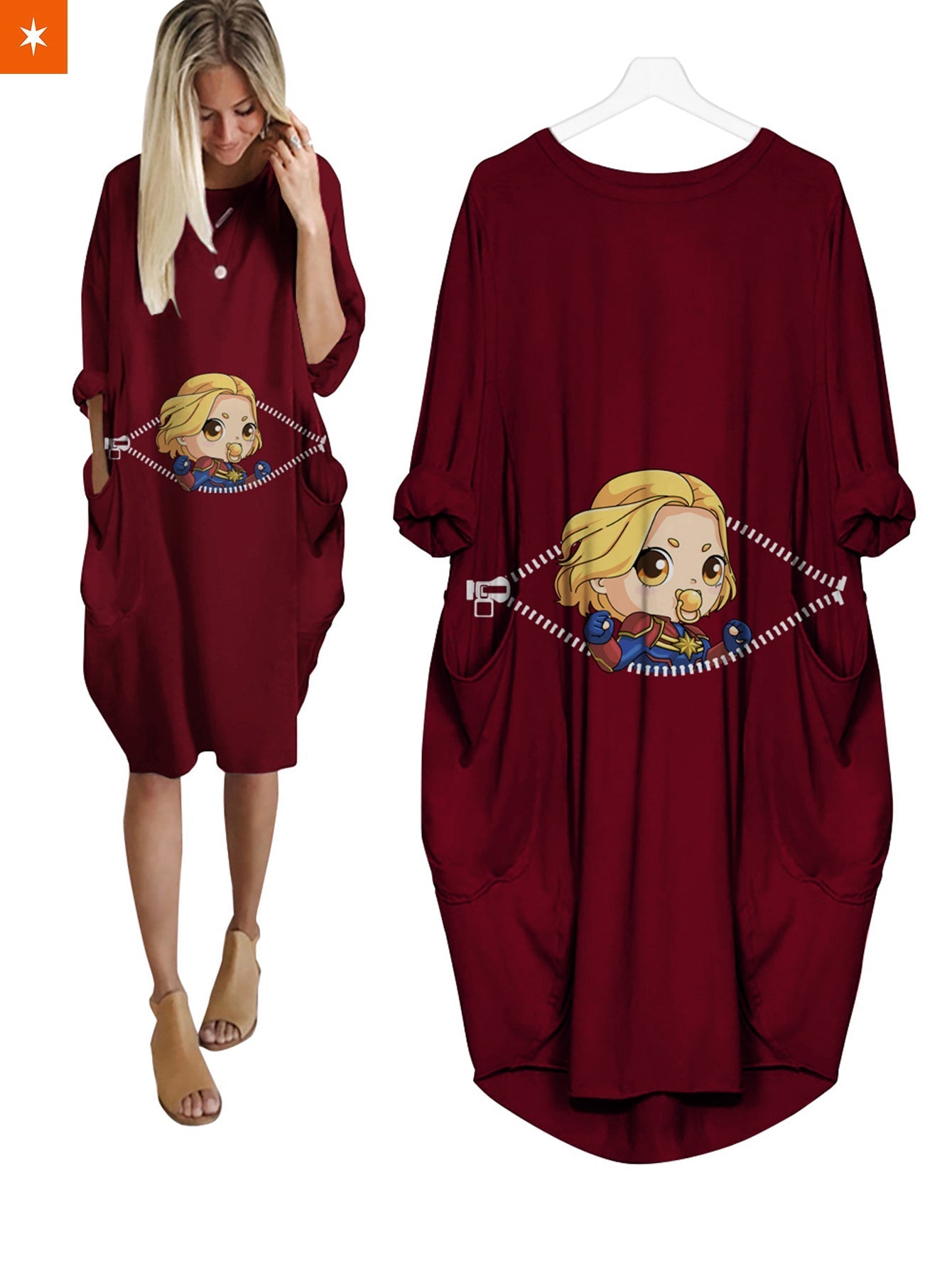 Fandomaniax - Baby Captain Marvel Peeking Dress