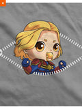 Fandomaniax - Baby Captain Marvel Peeking Maternity T-Shirt