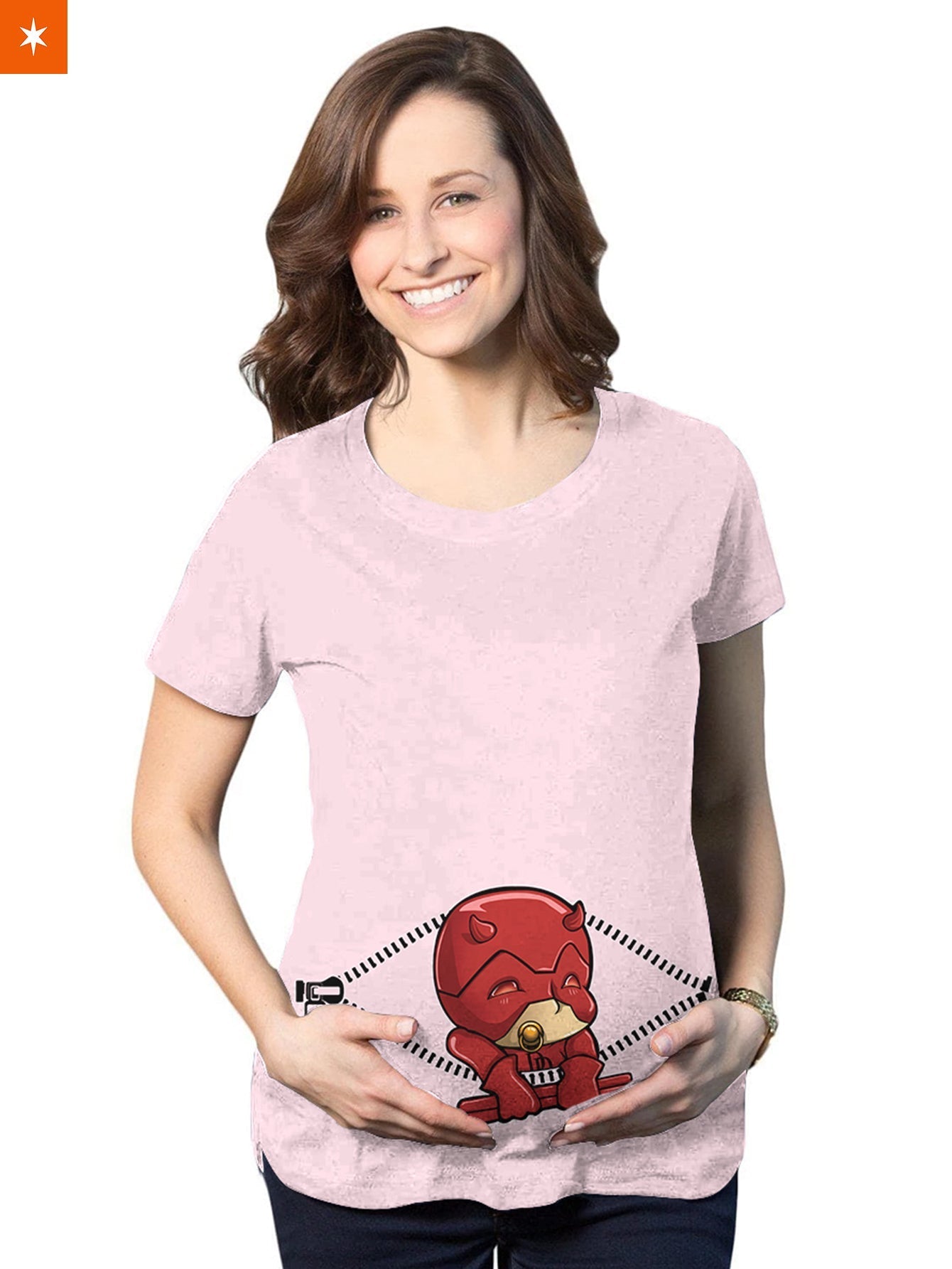 Fandomaniax - Baby Daredevil Peeking Maternity T-Shirt