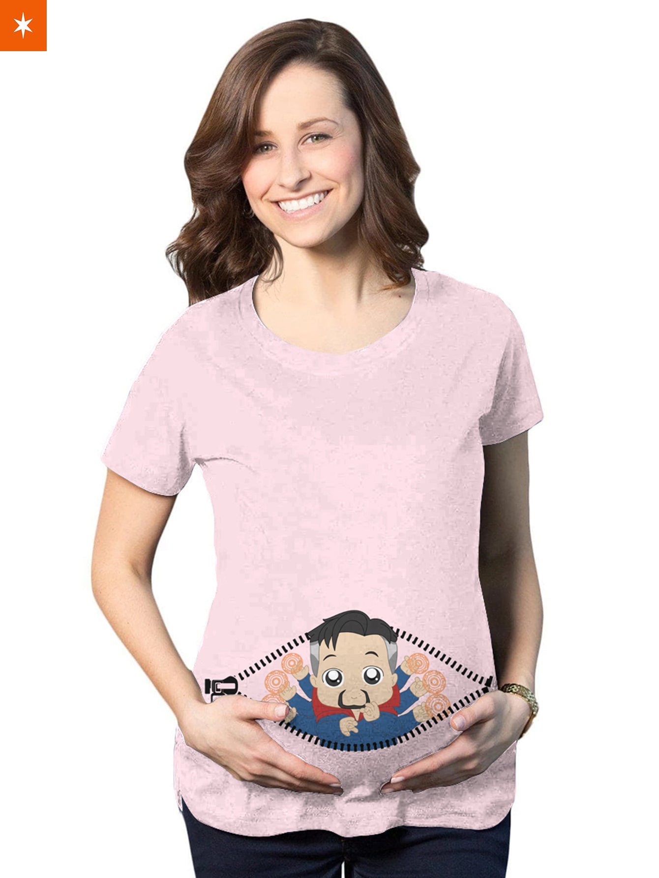 Fandomaniax - Baby Doctor Strange Peeking Maternity T-Shirt