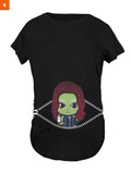 Fandomaniax - Baby Gamora Peeking Maternity T-Shirt