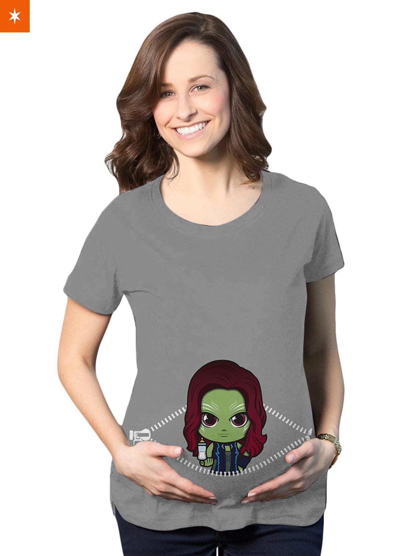 Fandomaniax - Baby Gamora Peeking Maternity T-Shirt