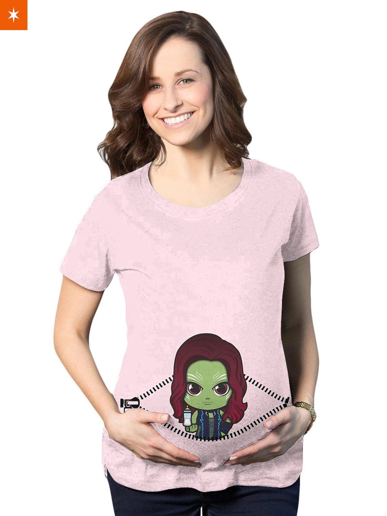 Fandomaniax - Baby Gamora Peeking Maternity T-Shirt