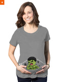 Fandomaniax - Baby Hulk Peeking Maternity T-Shirt