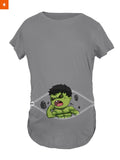 Fandomaniax - Baby Hulk Peeking Maternity T-Shirt