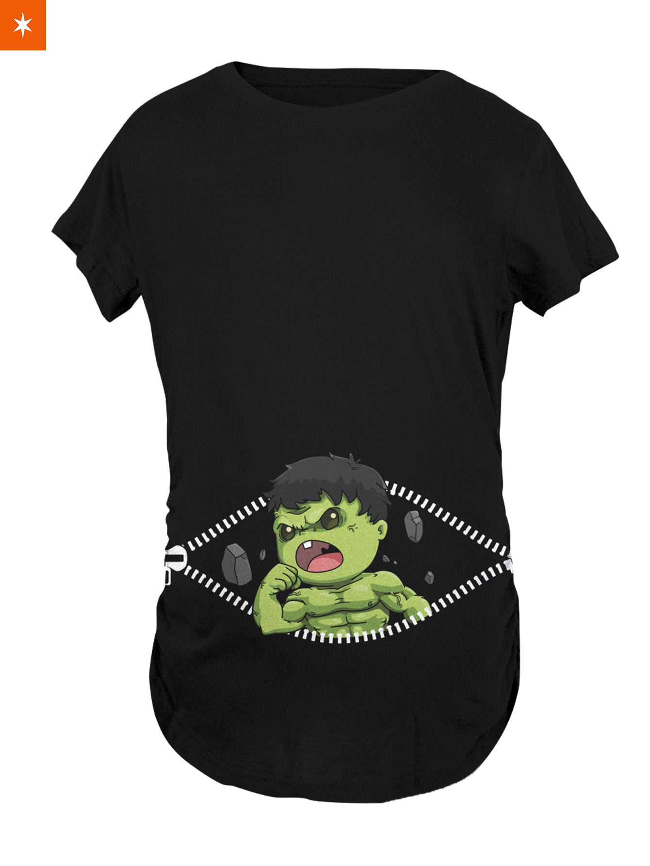 Fandomaniax - Baby Hulk Peeking Maternity T-Shirt