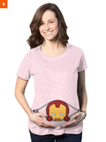 Fandomaniax - Baby Iron Man Peeking Maternity T-Shirt