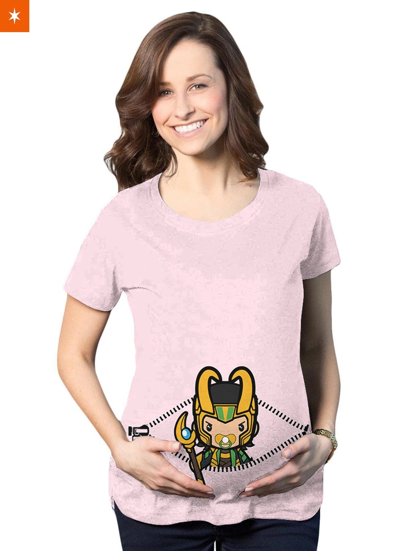 Fandomaniax - Baby Loki Peeking Maternity T-Shirt