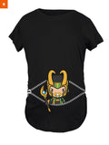 Fandomaniax - Baby Loki Peeking Maternity T-Shirt