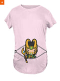 Fandomaniax - Baby Loki Peeking Maternity T-Shirt