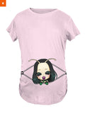 Fandomaniax - Baby Mantis Peeking Maternity T-Shirt