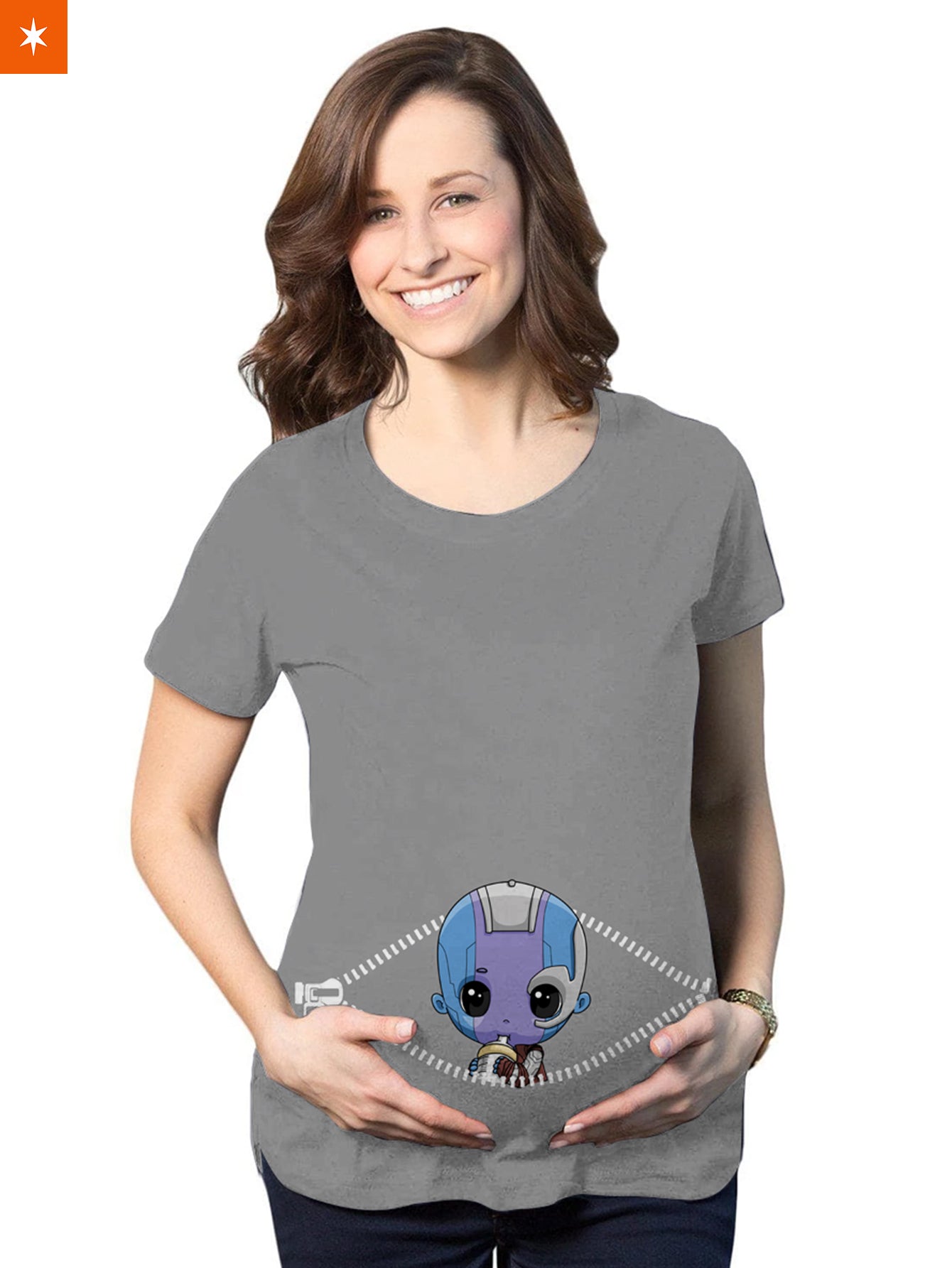 Fandomaniax - Baby Nebula Peeking Maternity T-Shirt