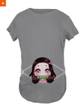 Fandomaniax - Baby Nezuko Peeking Maternity T-Shirt