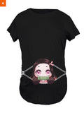 Fandomaniax - Baby Nezuko Peeking Maternity T-Shirt