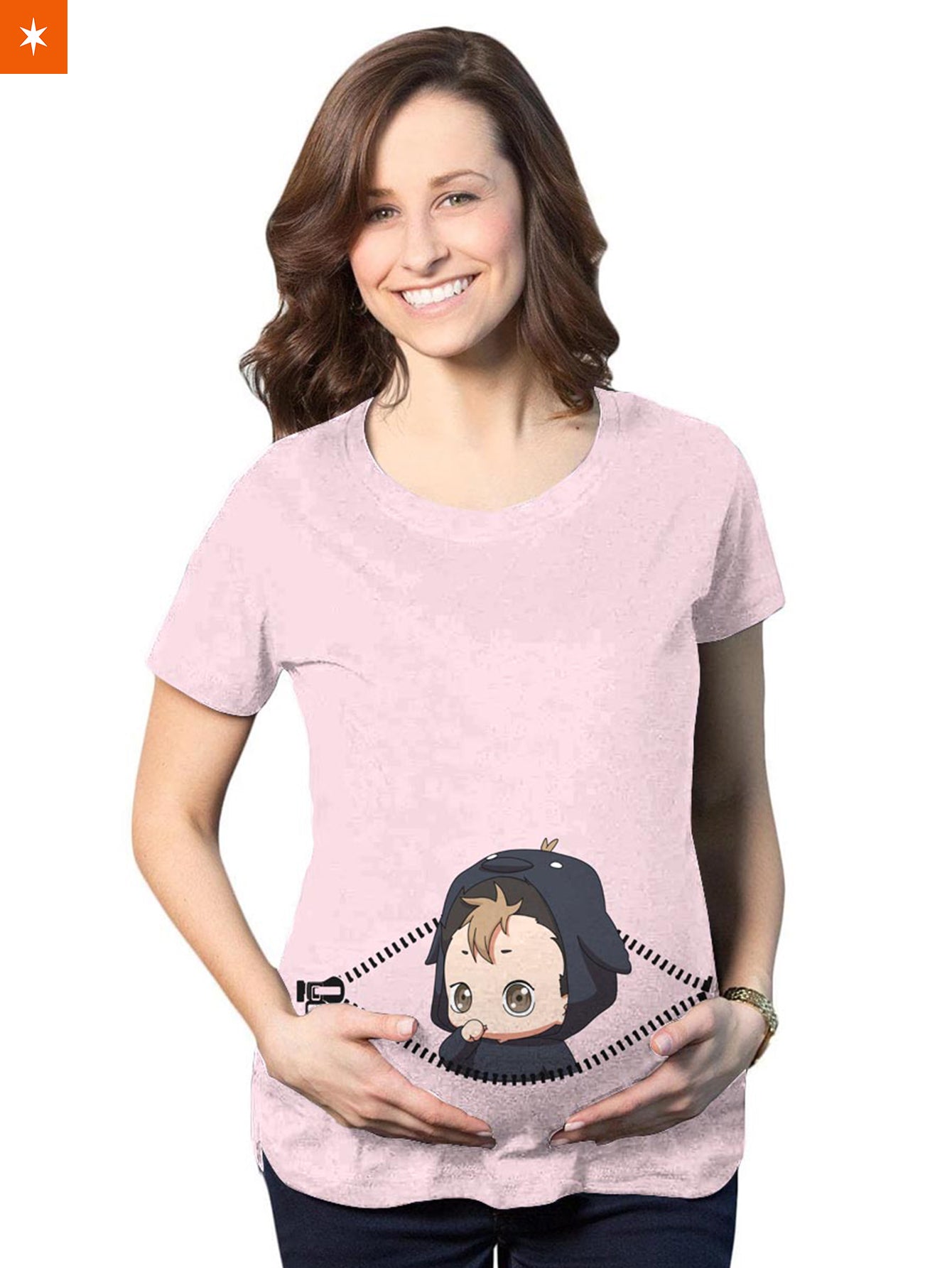 Fandomaniax - Baby Nishinoya Peeking Maternity T-Shirt