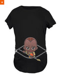 Fandomaniax - Baby Okoye Peeking Maternity T-Shirt