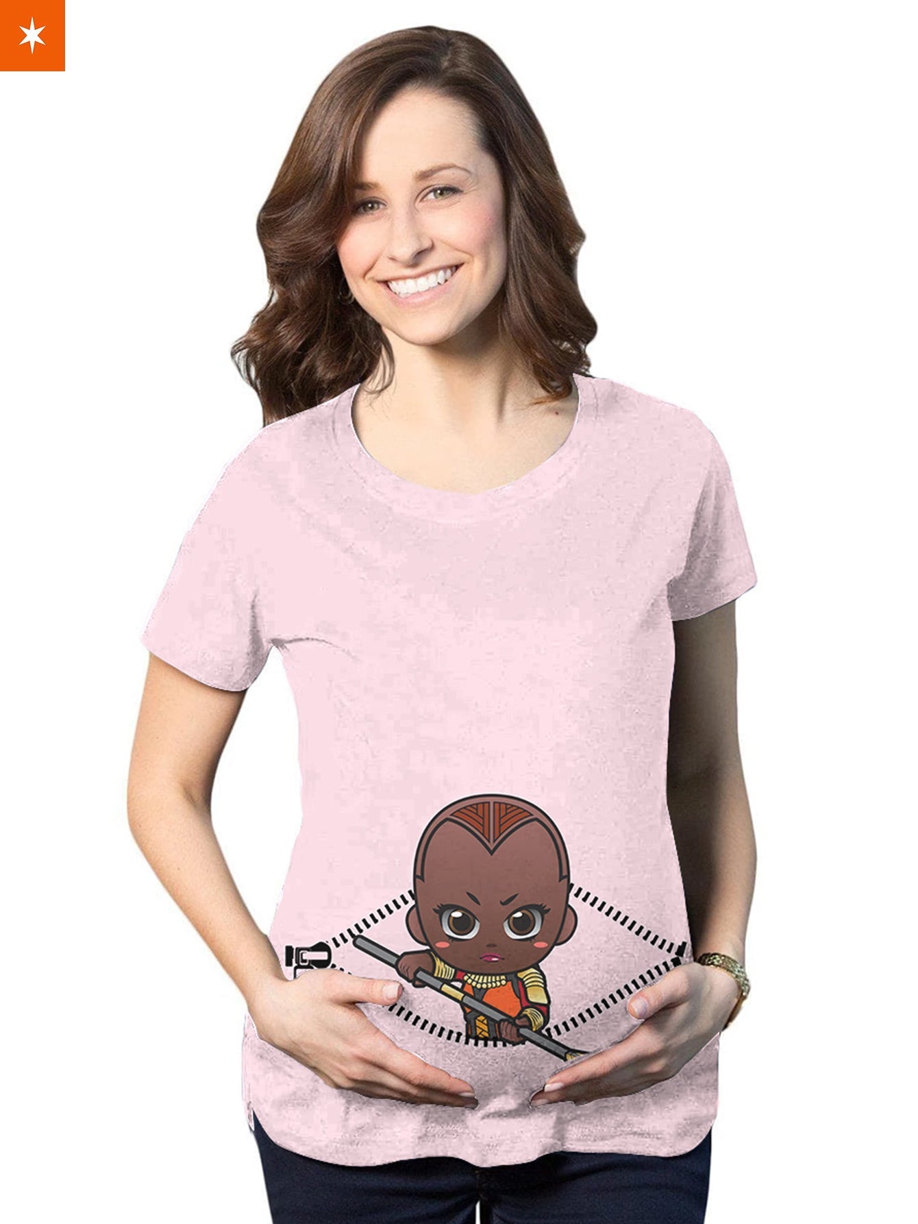 Fandomaniax - Baby Okoye Peeking Maternity T-Shirt