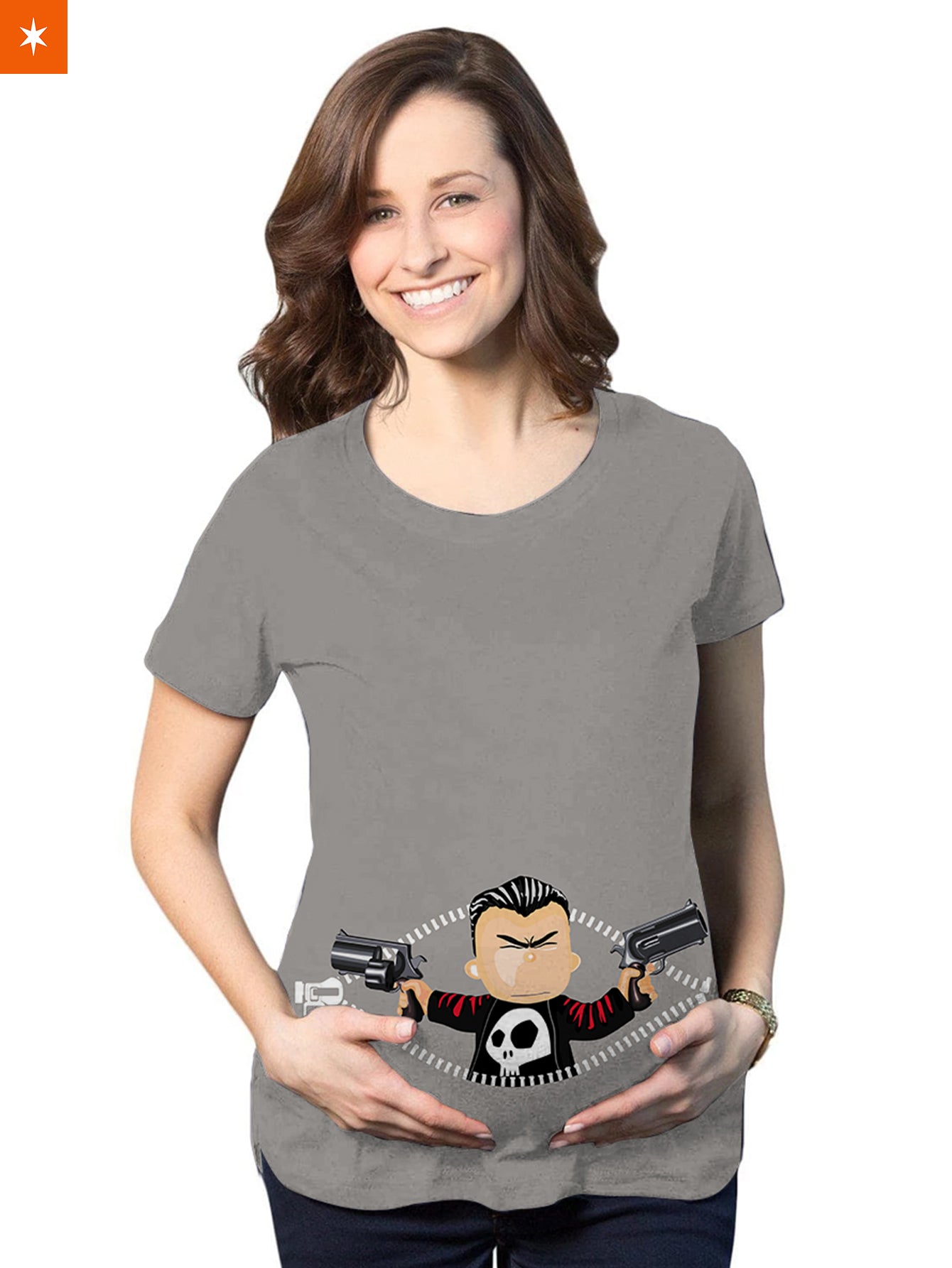 Fandomaniax - Baby Punisher Peeking Maternity T-Shirt